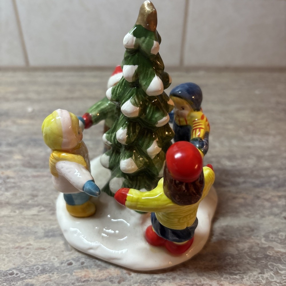 Department 56 Snow Village "Children Dancing Around Tree" Vintage Accessory
